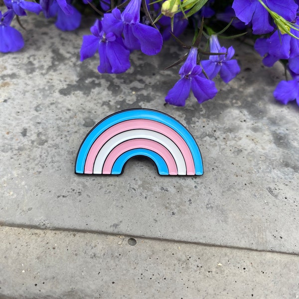 last 2 left! SECONDS Transgender Rainbow Enamel Pin