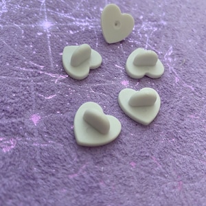1 White Heart Rubber Back - Pin Backs, Rubber Backs, Rubber Pin Back, Enamel Pin Back, Enamel Pin, Lapel Pin, Brooch Pin, Enamel Pins