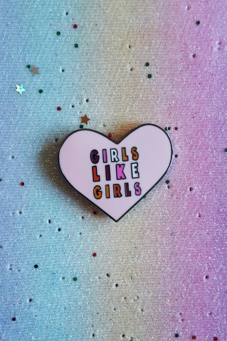 Lesbian Rainbow Enamel Pin Lesbian Pin Lesbian Pride Lapel Etsy
