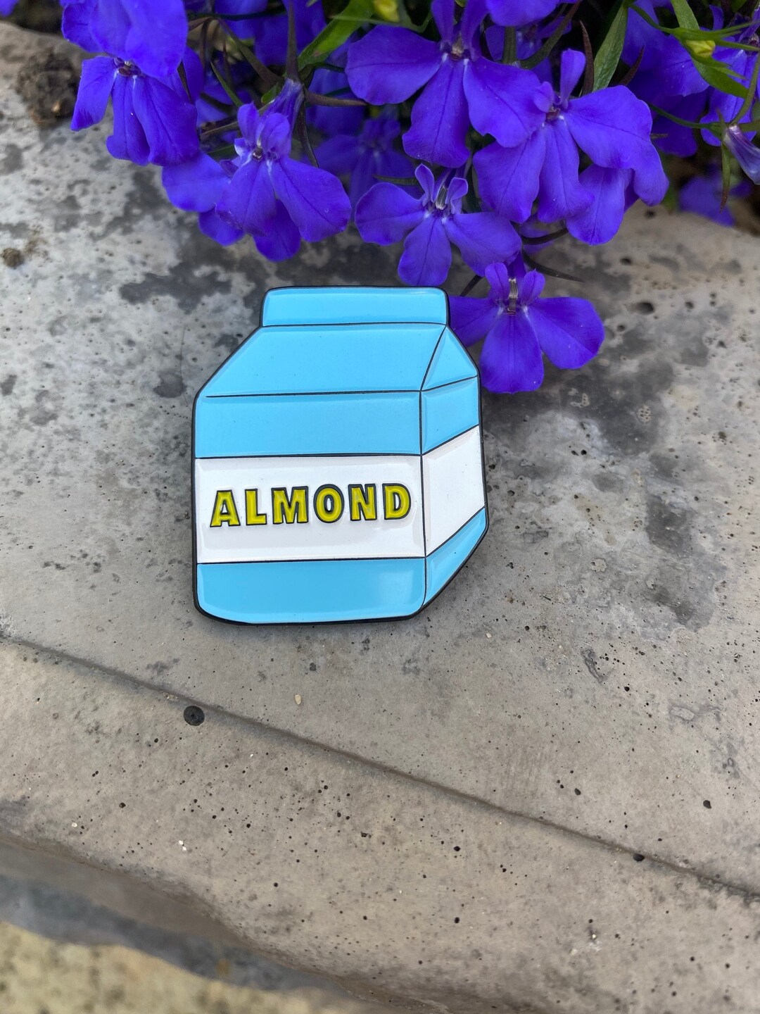 Almond Milk Vegan Pin, Vegan Enamel Pin, Vegan Gift, Vegetarian, Animal