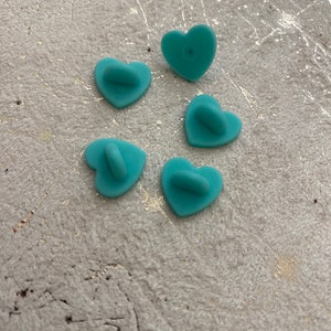1 Green Heart Rubber Back - Pin Backs, Rubber Backs, Rubber Pin Back, Enamel Pin Back, Enamel Pin, Lapel Pin, Brooch Pin, Enamel Pins