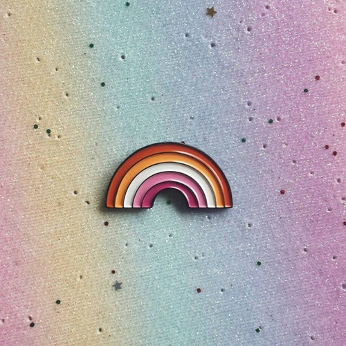 Lesbian Pride Feather Enamel Pin LGBT - Etsy