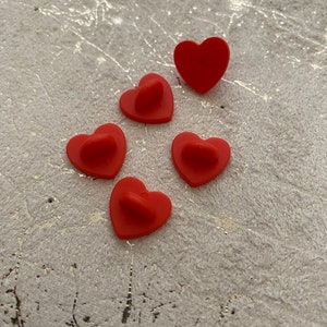 1 Red Heart Rubber Back - Pin Backs, Rubber Backs, Rubber Pin Back, Enamel Pin Back, Enamel Pin, Lapel Pin, Brooch Pin, Enamel Pins