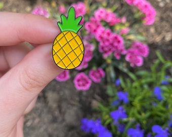 Pineapple Enamel Pin, Fruit Enamel Pins, Lapel Pin, Brooch, Birthday Gift, Food Enamel Pins, Soft Enamel Pin, Fruit Pins