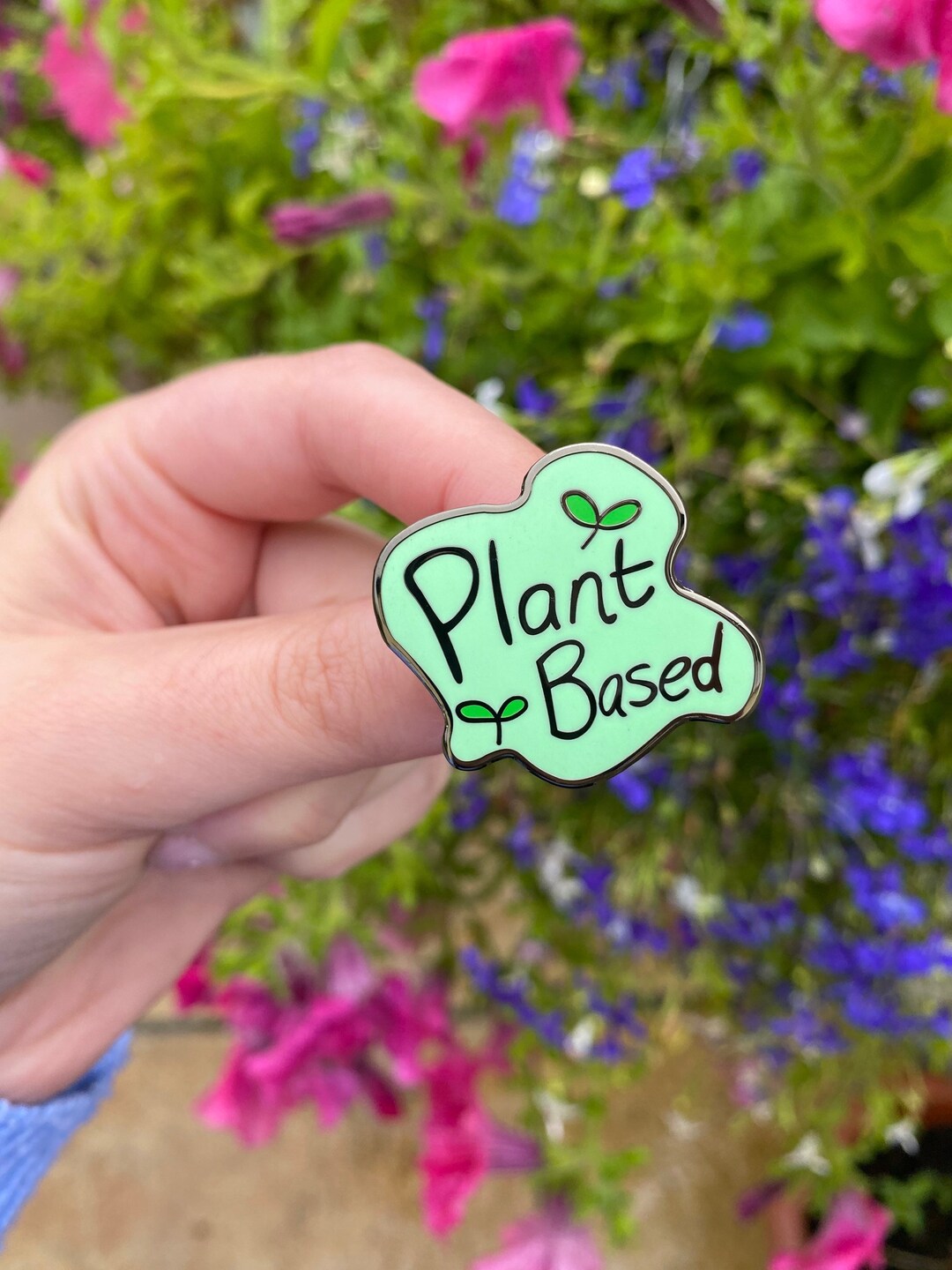 Plant Based Enamel Pin Plant Pin, Plant Based Pin, Vegan Enamel Pin
