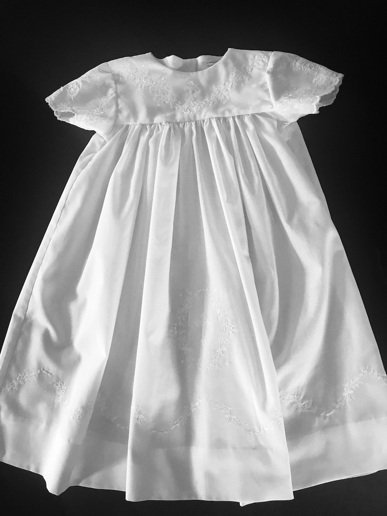 Infant Christening Gown with heirloom machine embroidery Made to Order