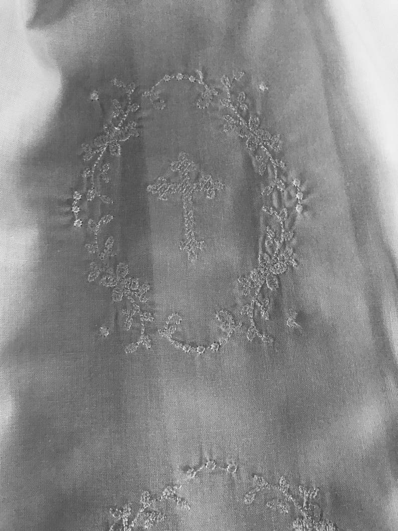 Infant Christening Gown with heirloom machine embroidery Made to Order