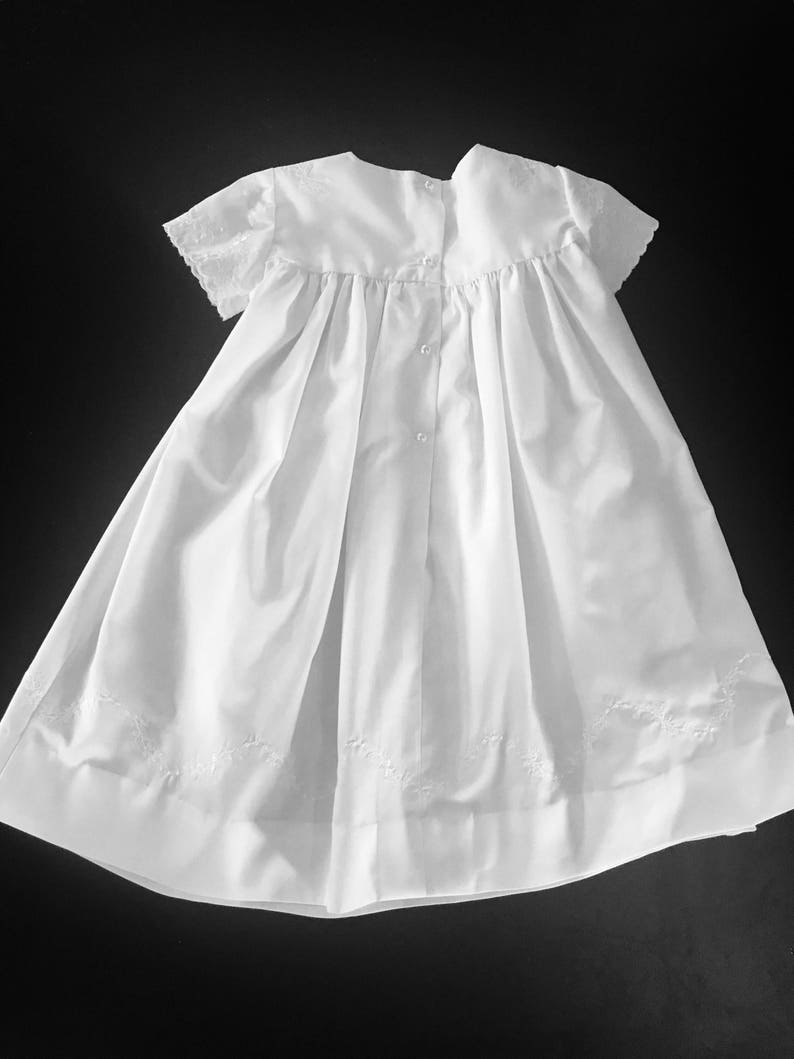 Infant Christening Gown with heirloom machine embroidery Made to Order
