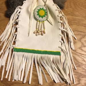 White Leather Handmade Pipebag