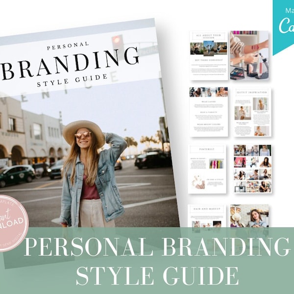 Branding Photography Session Guide, Client Prep Guide, Personal Brand, Session Guide, Photography Canva Templates, Canva Templates