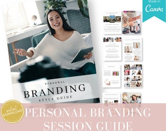 Branding Photography Session Guide, Client Prep Guide, Personal Brand, Session Guide, Photography Canva Templates, Canva Templates