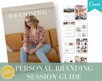 Branding Photography Session Guide, Client Prep Guide, Personal Brand, Session Guide, Photography Canva Templates, Canva Templates