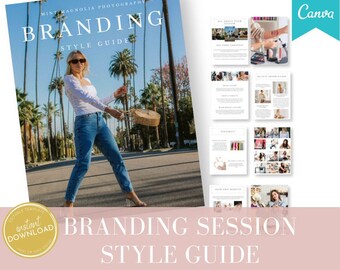 Branding Photography Session Guide, Client Prep Guide, Personal Brand, Session Guide, Photography Canva Templates, Canva Templates