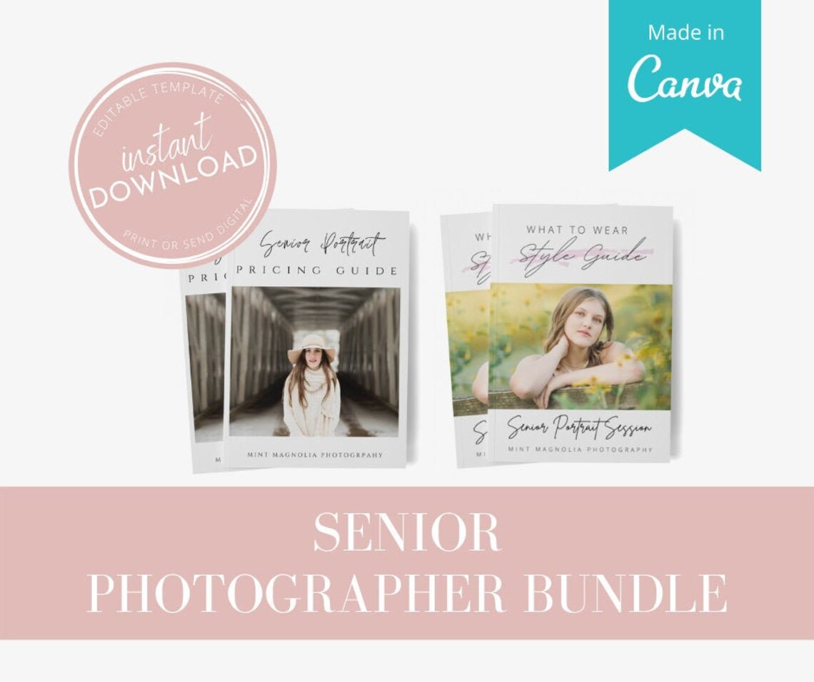 Senior Portrait Bundle, Senior Portrait Guide, What to Wear Guide, Senior Session Prep Guide ...
