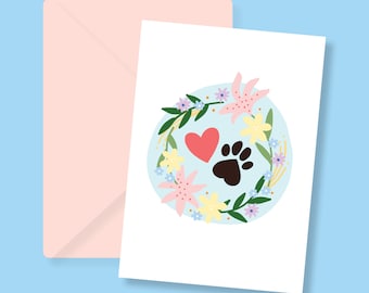 PET SYMPATHY / Condolence Card / Sympathy Dog / Sympathy Cat / Sympathy Pet / Grieving / Loss of Loved One / Bereavement / Thinking of You