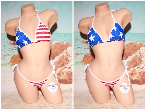 Stars and Stripes With White Trim Full Coverage Top Full Coverage