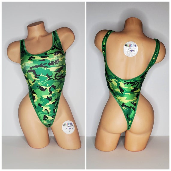 Green Camouflage With Green Trim 1 Piece Bodysuit Size SMALL 