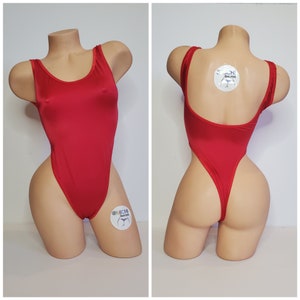 Red with Red Trim Custom Logo Option 1 Piece Bodysuit Size SMALL
