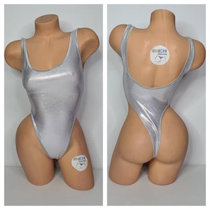 Light Silver with Silver Trim 1 Piece Bodysuit Size SMALL