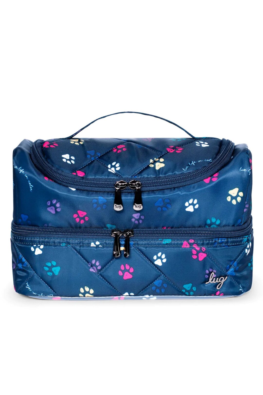 Lug Quilted XL Cosmetic Case Stowaway Paws Navy Etsy