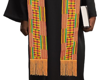 Kente African Print Church Clergy Pastor Choir Stole / Sash with Fringes