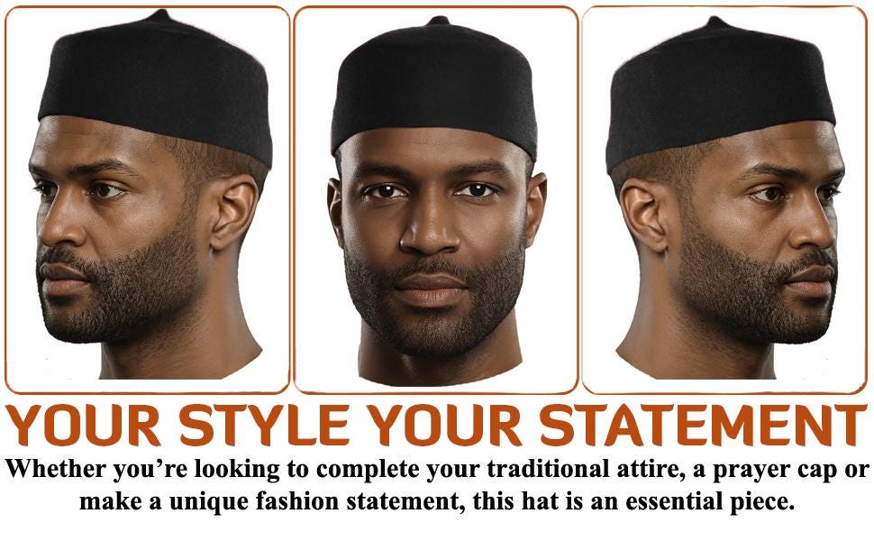 Black Wool Fez Hat for Men – Soft Felt Igbo Cap | Traditional African ...