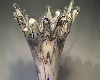 Multicolor glass vase