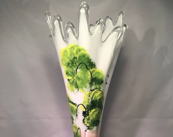 Acrylic hand painted glass vase