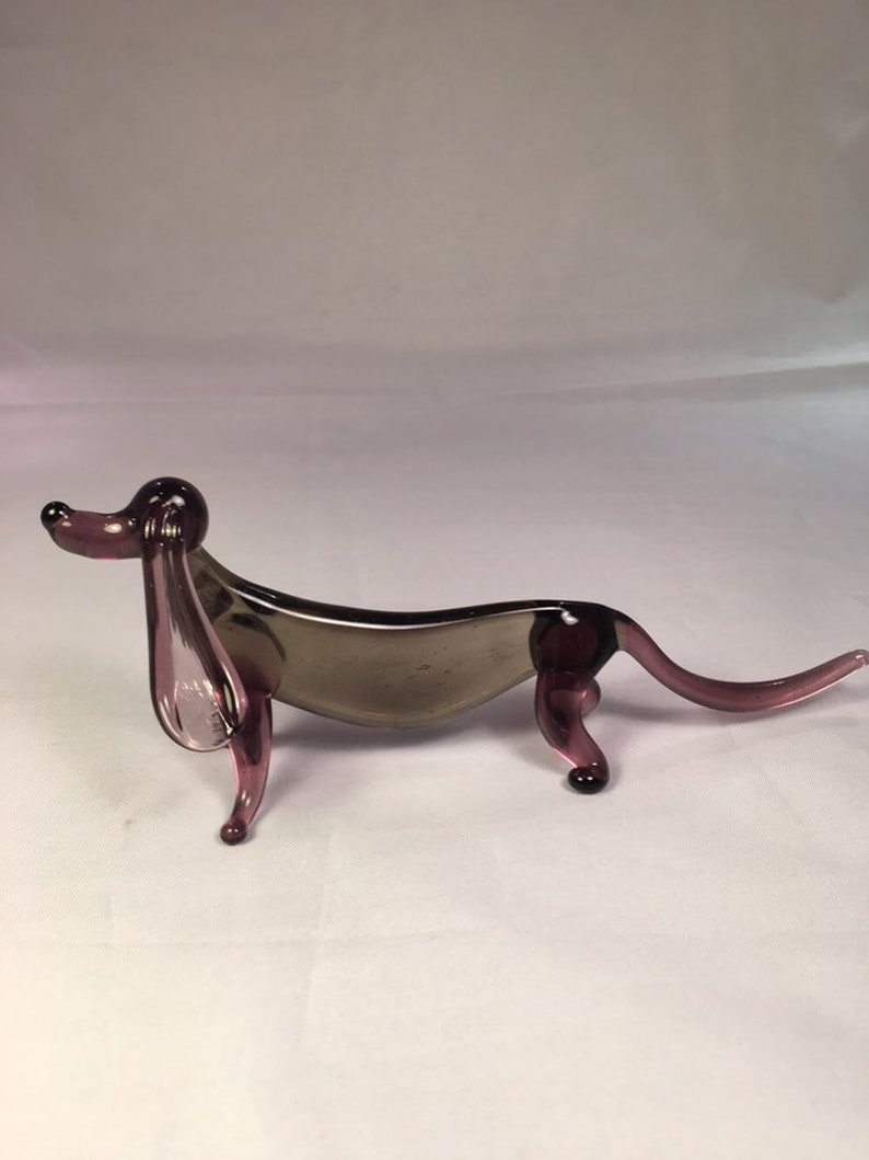 Colorful dog glass figurine Handmade