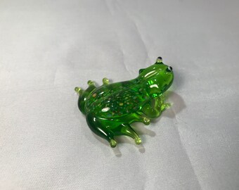 Grüne Frosch Glas figur