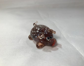 Bunte Schwein Glas Figur