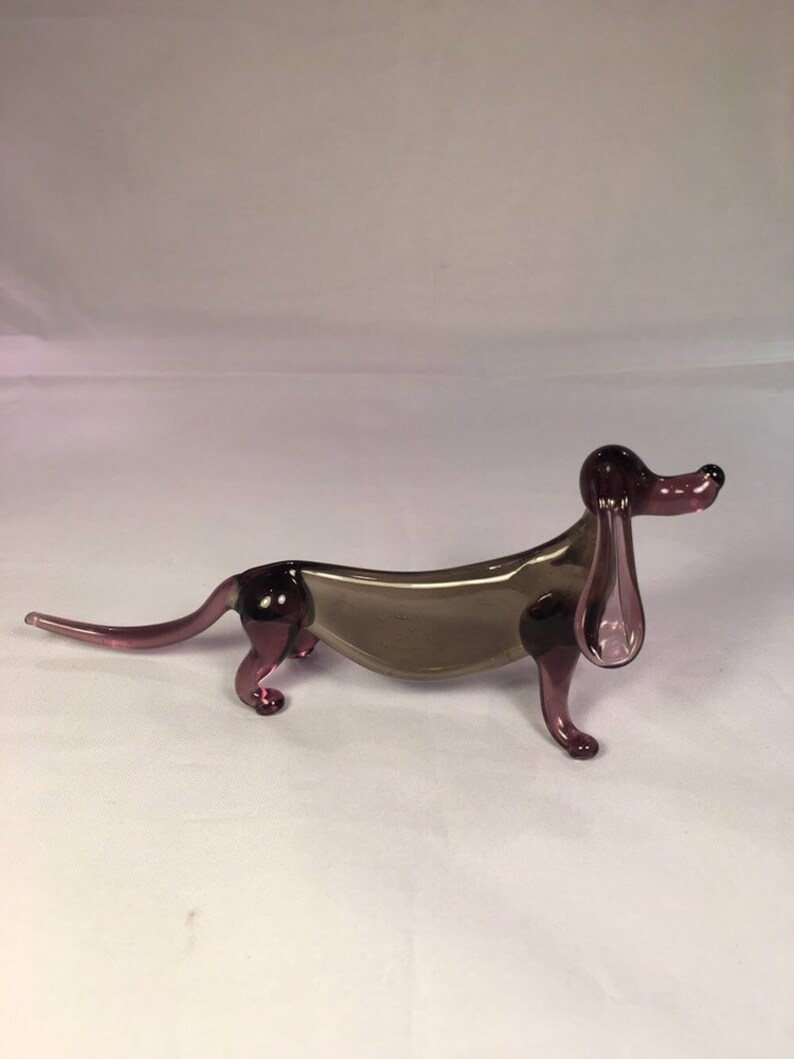 Colorful dog glass figurine Handmade