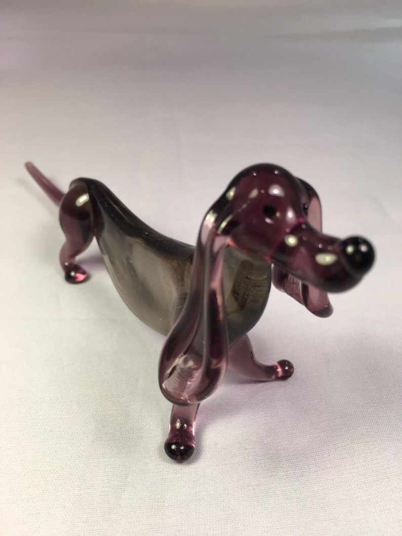 Colorful dog glass figurine Handmade
