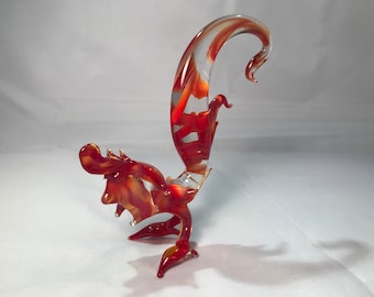 Roter Hahn Glas Figur