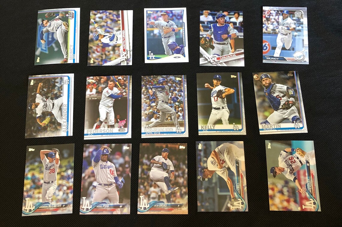 Lot of 50 Los Angeles dodgers baseball cards Etsy