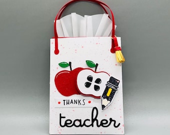 Teacher gift card holder - Teacher appreciation gift - Thank you teacher gift - End of year teacher gift - Handmade teacher gift