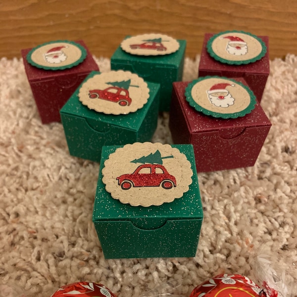 Santa paper box - Tiny paper box - Christmas boxes - Christmas treat boxes - Small treat boxes - Christmas appreciation gift -