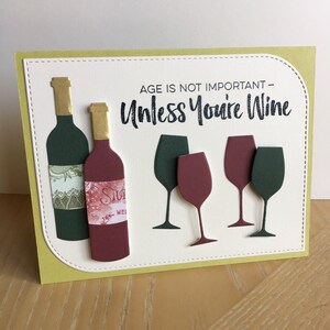 Wine lover card - Wine birthday card - Funny birthday and wine card