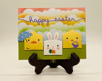 Handmade Easter Card: Bunny, Chicken & Duck Greetings