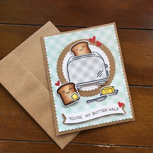 Love card - Funny love card - Handmade funny anniversary card - Funny valentines card - You&#39;re my butter half card - I love you card
