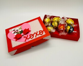 Valentine's day chocolate box, Valentine's treat box, Chocolate box, Sweet treats box, Paper gift box for Valentines