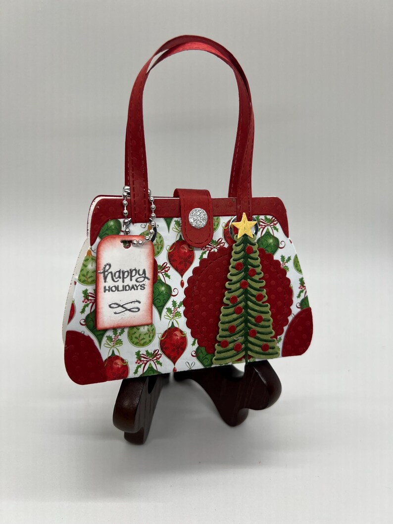 Handmade Christmas Gift Card Holder, Holiday Paper Purse Treat Bag image 5