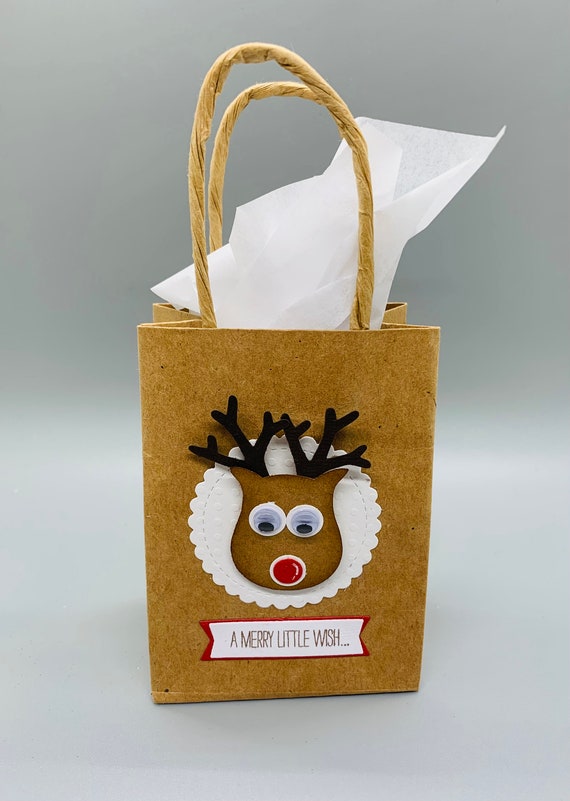 Decorate a Rudolph the Red-Nosed Reindeer Gift Bag | Stamping With Karen