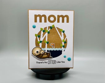 Handmade Mother's Day card - Otter love card - Funny mother's day card