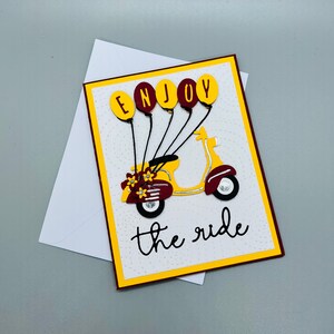 Enjoy the ride retirement card, Handmade card for retirement, Happy retirement wishes card, Congratulations card, Funny retirement card
