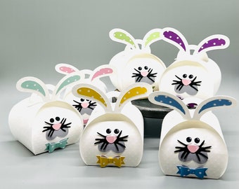 Handmade Easter Bunny Treat Box: Embossed Cardstock Party Favors