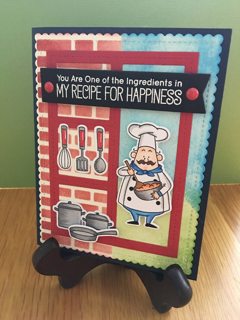 Handmade card for chefs Handmade card for baker Chef Etsy