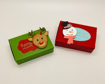 Christmas gift card box, Gift card box for Christmas, Snowman gift card box, Reindeer gift card box, Gift card box container, Christmas gift