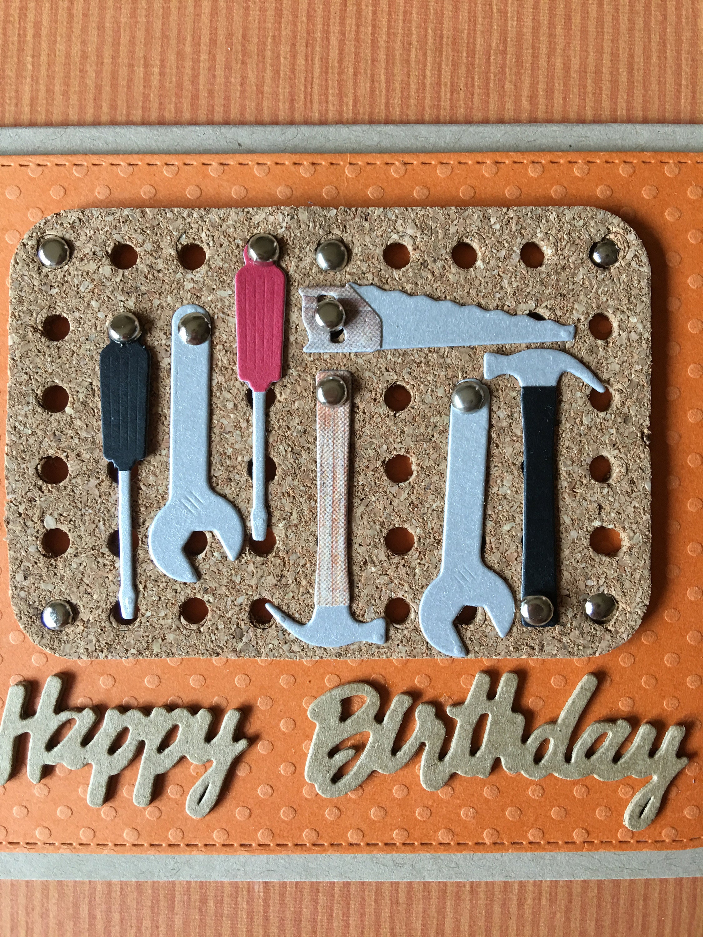 Handyman Birthday Card for Hubby: Tools on Peg Board - Etsy