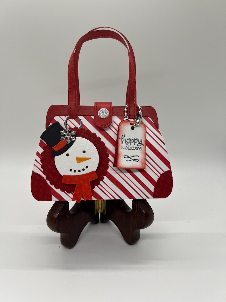 Handmade Christmas Gift Card Holder, Holiday Paper Purse Treat Bag image 2